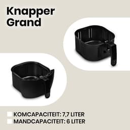 Zeegma Knapper Grand Airfryer – 1800W, 7.7L Capacity, 9 Programs, Fast Heating, Fat Free Cooking, Dishwasher Safe (Black) — thumbnail 4