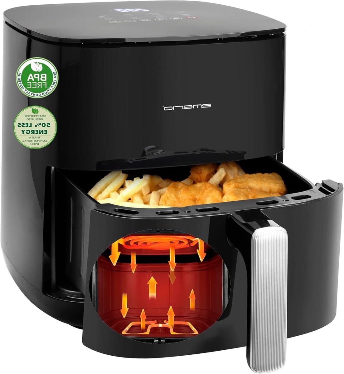 Heteluchtfriteuse XL - Airfryer - Snelle maaltijden - Dubbel verwarmingselement - 5 Liter - Zwart — afbeelding 1