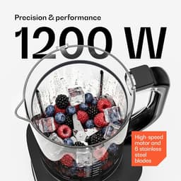 Keukenmachine Mixer - Multifunctionele Keukenapparaat - Maaltijden Bereiden - Krachtige 1200W Motor - 2L Kom 1.75L Mixer - Zilver — thumbnail 3