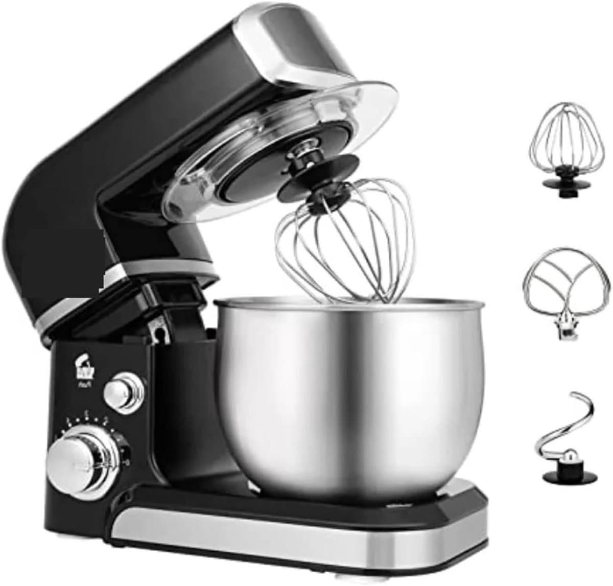 Staande mixer - Keukenmachine - Bakken en mixen - 6 snelheden - Compact formaat - Wit — afbeelding 1