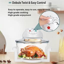 Heteluchtoven Airfryer - Oljefri Grill - Gezond Koken - Duurzaam Glasontwerp - 17 Liter Capaciteit - Transparant — thumbnail 4