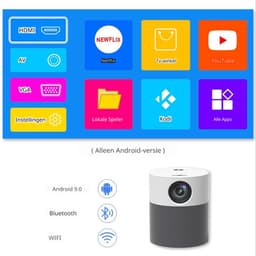 ELEMENTKEY BEAM6® Full HD WiFi Beamer – Android 9.0 – 1920x1080P – Stil – 120 ANSI – AirPlay – Home Cinema – Wit/Grijs — thumbnail 3