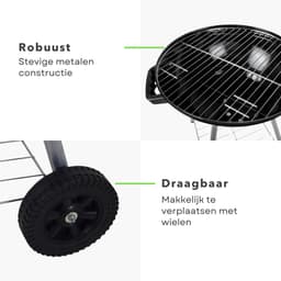 Cheqo® Barbecue - BBQ - Verrijdbare Kogelbarbecue - Houtskool BBQ met Deksel - Verplaatsbaar met Wielen - Inclusief EBOOK — thumbnail 2