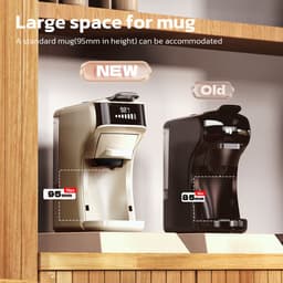 HiBREW H1B koffiezetapparaat met 6 in 1 pads, watertank van 600 ml, drukextractie van 19 bar, koud/warm-modus, LED-indicator, voor Kcup*/Nes*/DG*/espressopoeder — thumbnail 5