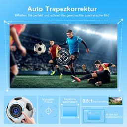 Mini Beamer – 4K Ondersteuning – WiFi 6 & Bluetooth 5.4 – Android 14 – Auto Keystone – 180° Draaibaar — thumbnail 5