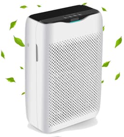 Luchtreiniger Wit - HEPA-Combifilter Met Actieve Koolfilter - 258 m³/h CADR - 36 m² Oppervlakte - Snoer Voeding - Voor Allergieën En Rookkamers — thumbnail 1