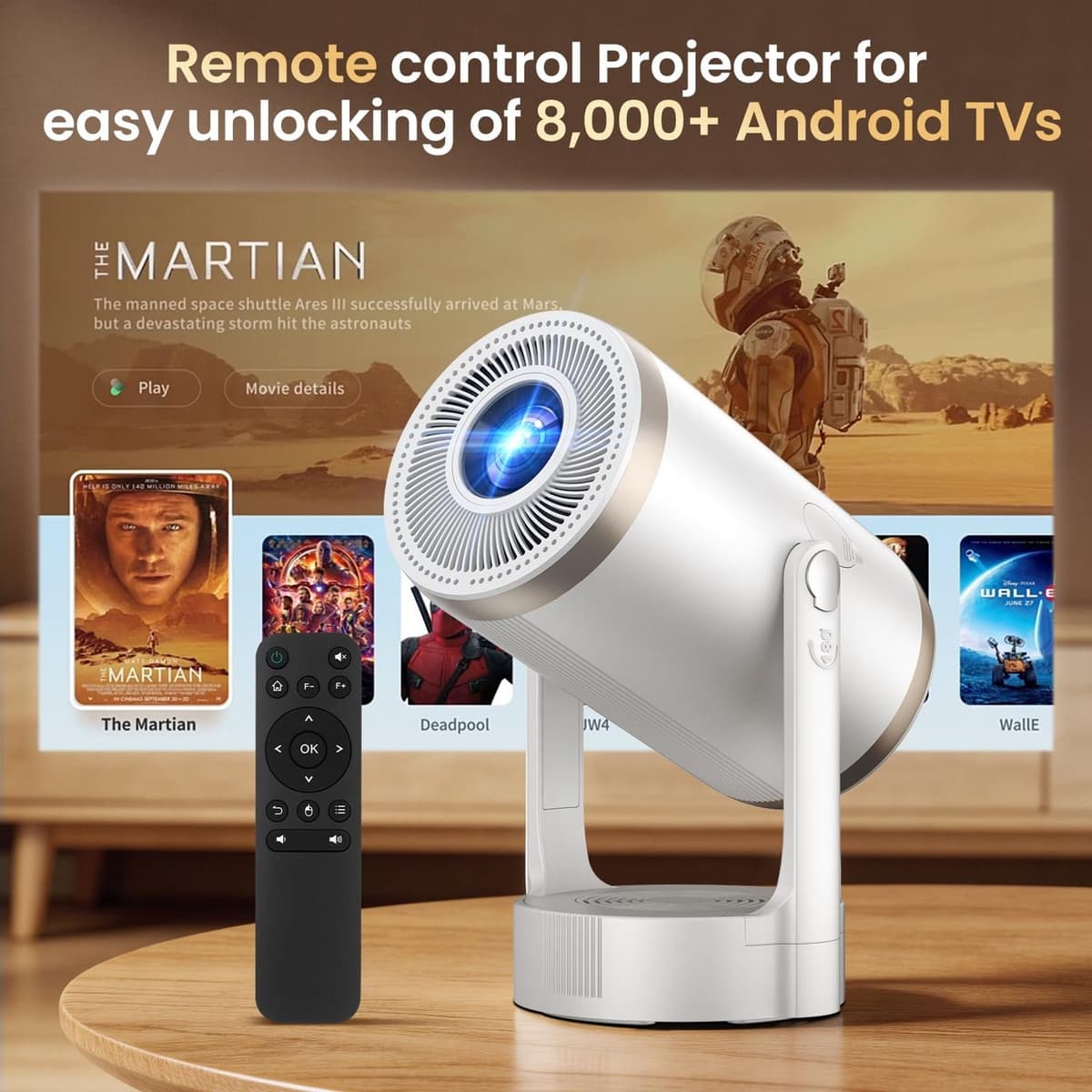 Draagbare Beamer 260 ANSI Lumen - Android 12.0 Systeem - 1080P Full HD Resolutie - LCD Lichtbron - Wifi En Bluetooth - Mini Projector — afbeelding 1