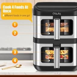 Heteluchtfriteuse – Airfryer – Friteuse – Luchtfriteuse – Digitale Oven – 11 Liter Capaciteit – Dubbele Mand met Cook & Sync Systeem — thumbnail 4