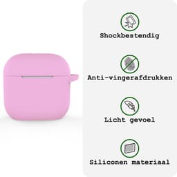 Case - Geschikt voor Apple AirPods 5 - Siliconen Hoes met Clip - Silicone Hoesje Cover - Flamingo — thumbnail 3