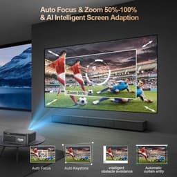 Beamer Android 11 Projector - 200 W Vermogen - 1920 x 1080 Resolutie - LCD Scherm - Voor Thuis En Zakelijk Gebruik — thumbnail 5