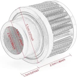 Auto-luchtoliefilter 25 mm, koude luchtaanzuigfilter voor auto-aanzuigaanpassing, turbo-ontluchting, crankventilatie, rood — thumbnail 4