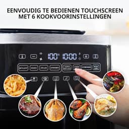 Airfryer Met Stoomfunctie - 7 Liter - 1700 W - 6 Kookprogramma’s - Touchscreen - Timer - Instelbare Temperatuur - Vaatwasserbestendige Onderdelen - Zwart — thumbnail 5