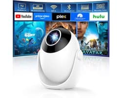 Mini Beamer Draagbaar - 1280 x 720 Resolutie - LED Technologie - WiFi 6 En Bluetooth 5.4 - Voor Gaming En Thuisbioscoop