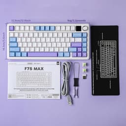 EPOMAKER x AULA F75 MAX - Wit/Blauw - Mechanisch Draadloos Toetsenbord - RGB - 75% - QWERTY - Gaming Keyboard - Leobog Reaper Switch — thumbnail 5