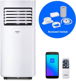 MEDION Smart Mobiele Airco P901 (9000 BTU, 3-in-1, Koelen, Ontvochtigen, Ventileren, tot 32m², incl. Raamafdichtingskit, voor Slaapkamer en Woonkamer, WiFi, App-Functie, Afstandsbediening, MD 37732) — thumbnail 1