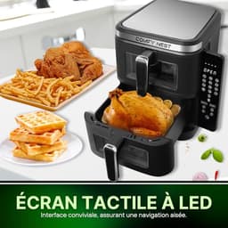 Luchtfriteuse met dubbele mand 11L - 12 kookprogramma's en LED-touchscreen — thumbnail 5