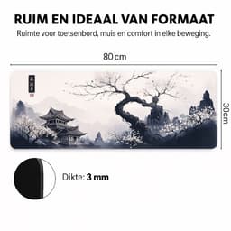 Intelectronics XXL Gaming Muismat - Stijlvolle en Functionele Bureaumat - Natuurlijk Rubber - Dubbel Genaaide Randen - Groot Formaat - Esthetisch Ontwerp - Perfect voor Thuiswerk - Kersenbloesem - Wit — thumbnail 4