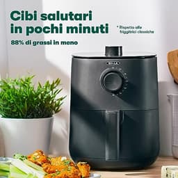Handmatige heteluchtfriteuse - Olievrij Frituren, Afwasmachine Bestendige Antiaanbakpan en Frituurrek, Matte Zwart — thumbnail 5