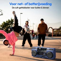 MEDION P66538 Cassetterecorder (retro boombox met cd-speler, jaren 80, groot, USB, SD, cd, cassette MC, DAB+ radio telescopische antenne, Bluetooth, cassettedeck, opnamefunctie, werkt op batterijen) — thumbnail 3