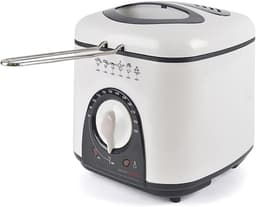 Compacte friteuse met thermostaat en antiaanbaklaag - 1 liter, ivoorwit — thumbnail 1