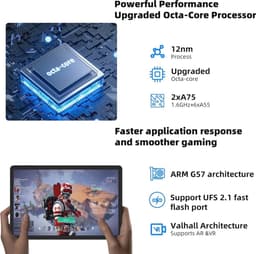 Android 14 Tablet met 12 GB RAM, 128 GB Opslag en 1 TB Uitbreiding – 11 Inch HD Display en 8000 mAh Batterij — thumbnail 5