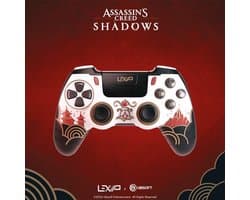 LEXIP X UBISOFT - Assassin's Creed Shadows - Draadloze controller - Exclusief AC Shadows design - bekabeld of draadloos via 2,4 GHz USB dongle - Bluetooth - Geschikt voor PS4, PC, Android, iOS en Nintendo Switch - wit, zwart, rood