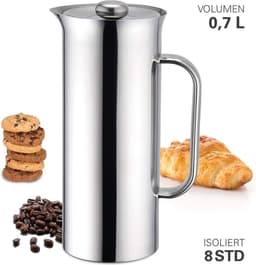 Cafetière, 700 ml, Dubbelwandig – Weis — thumbnail 1