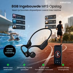 Swiftek Bone Conduction Headphone – IPX8 Waterdicht – Open Ear Sporthoofdtelefoon – Alle sporten – Bluetooth Koptelefoon Draadloos – Draadloze Oordopjes – Headset Draadloos – 8GB geheugen – MP3 speler — thumbnail 5