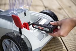 Accu Grasmaaier - Handmaaier Mulchfunctie - Kleine Gazons Onderhouden - Borstelloze Motor - 21 cm Maaibreedte - Grijs Rood — thumbnail 3