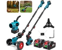 ONEVAN Elektrische Bosmaaier - 3-in-1 Accu Grastrimmer - 200 m/s Bladblazer - Met 2x Accu's - Lichtgewicht - Voor terras, gazon, bladeren en stof