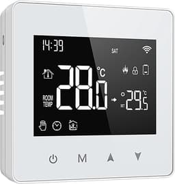 Slimme Thermostaat - Digitale Regelaar - Energie Besparen - App en Spraakbesturing - 8.6 x 8.7cm - Wit — thumbnail 1