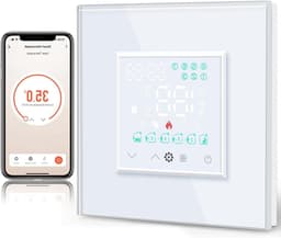 Slimme Thermostaat - Temperatuurregelaar - Verwarming Instellen - App & Spraakbesturing - 8.6 x 8.6 cm - Wit — thumbnail 1