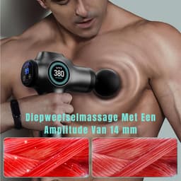 Ploutos® Massage Gun - Massage Gun voor Rug & Schouders - Massage Pistool - Massage-gun - Grijs - 5cm x 3cm x 8cm — thumbnail 3