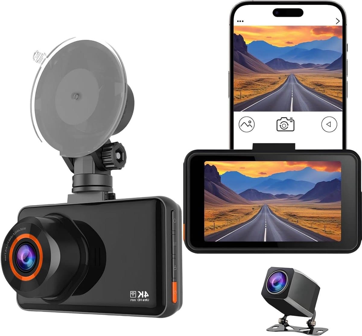 Rijrecorder Dashcam - Auto Camera - Veilig Rijden - 4K Hoge Resolutie - 3 inch IPS - Zwart — afbeelding 1