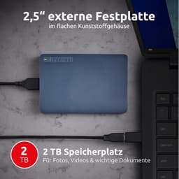Externe Harde Schijf - Draagbare Opslag - Bestanden Opslaan - Plug and Play - 2 TB - Blauw — thumbnail 5