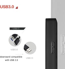 Externe Harde Schijf - Draagbare Opslag - Bestanden Opslaan - Plug and Play - 2TB - Zwart — thumbnail 4