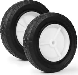 SnelShoppen - 2 Stuks Ø 200mm Rubber Wielen voor Grasmaaier, Vervangingswielen met 12.7mm Asgat, Hoge Draagcapaciteit 100kg, Ideaal voor Tuin, Grill H — thumbnail 1