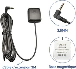 SnelShoppen - Universele Auto GPS Antenne met 0.3 cm Adapter, Coaxiale Kabel 3 Meter, Geschikt voor Dash Camcorder/GPS Dashcam, Hoge Frequentie 1575.4 — thumbnail 5