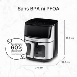 Airfryer - Heteluchtfriteuse - Gezond Koken - Dubbele Zone Functie - 8 Liter - Zwart — thumbnail 2