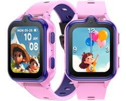 DOOGEE Anyscene S3 4G - GPS Horloge Kind - Smartwatch Kinderen - Video oproepen - Android OS - 1,72" inch HD Scherm - 2GB+16G - 900mAh - GPS/LBS/WiFi Locatie - Hartslag & Bloeddruk Monitor - IP68 Waterdicht - Geschikt voor iPhone en Android - Roze