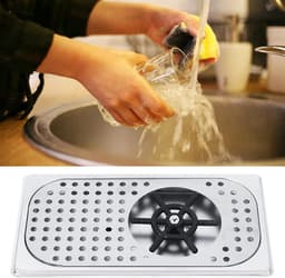 Roestvrijstalen Bekerspoeler - Glazenreiniger Keuken - Hygiënisch Reinigen - Vijflaags Galvaniseren - 40L x 31B x 8H cm - Zilver — thumbnail 3