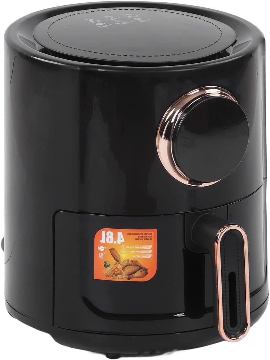 Elektrische Airfryer - Heteluchtfriteuse - Snel en Gezond Koken - 6 Voorgeprogrammeerde Functies - 4.8 Liter - Zwart — afbeelding 1