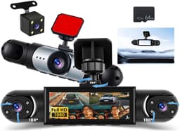 SnelShoppen - 4 Kanaals Dash Cam 360° 1080P Auto Camera met 3,16 inch Display, 64G SD-kaart, Loopopname, Nachtzicht, Groothoek 150°, Bewegingsdetectie — thumbnail 1