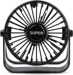 Solvix tafel ventilator geluidloos - USB Tafelventilator - Zwarte Mini Ventilator - 3 Snelheden - 360° Draaibaar - Voor Thuis, Kantoor en Camping — thumbnail 1