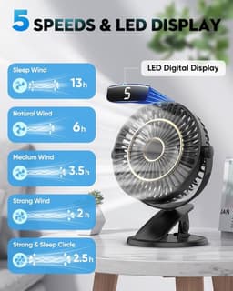 Solvix tafel ventilator geluidloos - Mini Ventilator - Zwart - USB Aansluiting - Compact en Draagbaar - Voor Thuis en Op Kantoor — thumbnail 5