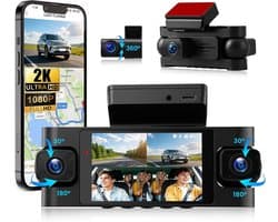 Dashcam - 2K Resolutie - 360 Graden Bescherming - Wifi Besturing - Voor Auto's