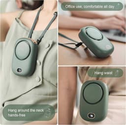 LISM - Draagbare nekventilator, handsfree, inclusief verstelbaar netsnoer en standaard, USB-oplaadbare, bladloze miniventilator, draagbaar, drie windsnelheden. — thumbnail 2