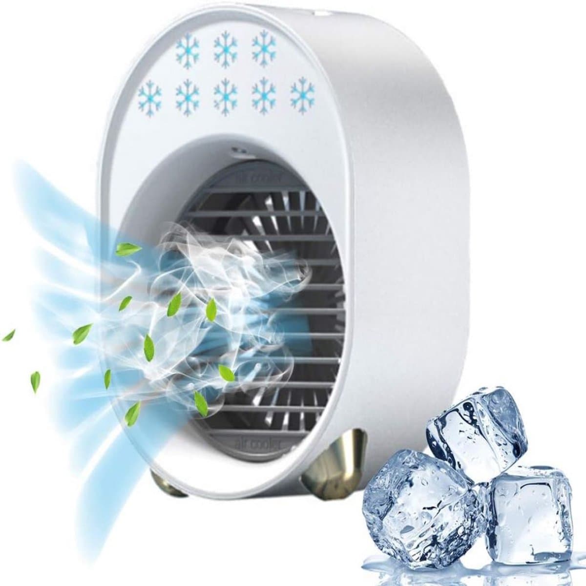 Oplaadbare USB-airco / Draagbare aircoventilator / Verdampingskoeler voor kantoor / Stille bureau-airco met verlichting in 7 kleuren & 3 snelheden / Luchtbevochtiger & vernevelaar voor thuis — afbeelding 1