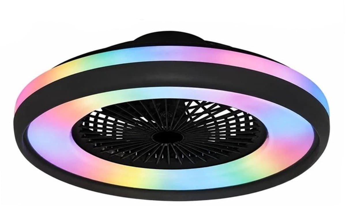 Freelight - Plafondventilator Ventola Tuya Ø 60 cm RGB zwart — afbeelding 1