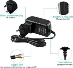 Universele Adapter - Stroomkabel Oplader - Externe Schijf Voeden - Veiligheidsbeveiliging - EU-stekker - Zwart — thumbnail 3
